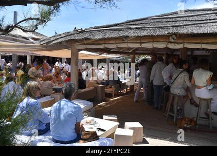 Illustration Saint Tropez and Ramatuelle. Pampelonne Beach, legendary Club ‘Le Club 55’ owner Patrice de Colmont Saint Tropez, southeastern France, on May 2021. Photo by Christian Liewig/ABACAPRESS.COM Stock Photo