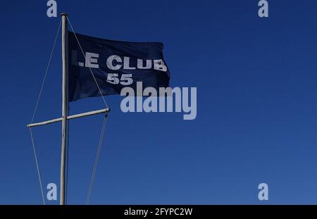 Illustration Saint Tropez and Ramatuelle. Pampelonne Beach, legendary Club ‘Le Club 55’ owner Patrice de Colmont Saint Tropez, southeastern France, on May 2021. Photo by Christian Liewig/ABACAPRESS.COM Stock Photo