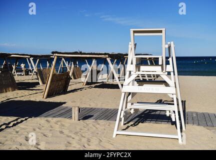 Illustration Saint Tropez and Ramatuelle. Pampelonne Beach, legendary Club ‘Le Club 55’ owner Patrice de Colmont Saint Tropez, southeastern France, on May 2021. Photo by Christian Liewig/ABACAPRESS.COM Stock Photo