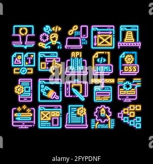 front end css code neon glow icon illustration Stock Vector Image & Art ...