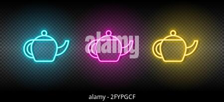Tea bottle symbol neon vector icon Stock Vector