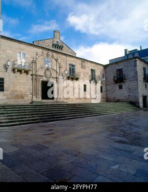 EXTERIOR-FACHADA A LA PLAZA DE STA MARIA - S XVIII -. Location: ERZBISCHOEFLISCHES PALAIS. LUGO. SPAIN. Stock Photo