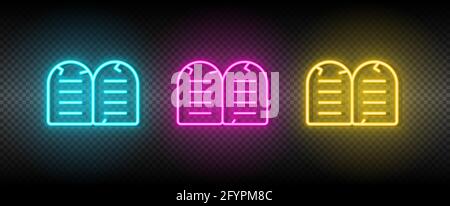 Commandment symbol neon vector icon. Stock Vector