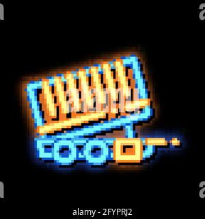 Agricultural Cargo Trailer neon glow icon illustration Stock Vector