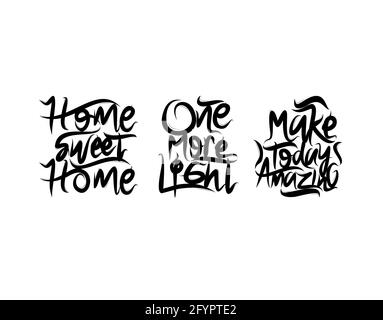 Set lettering Text on white background in vector illustration. Stock Vector