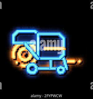 Shaking Harvester Vehicle neon glow icon illustration Stock Vector