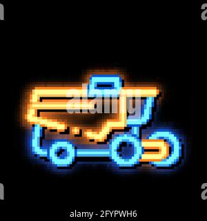 Reaping Harvester Vehicle neon glow icon illustration Stock Vector