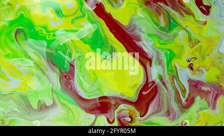 Colorful background from acrylic paints. Beautiful background of acrylic paints in shades of pink and yellow, abstract background, marble texture Stock Photo