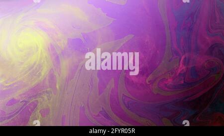 Illustration colorful background. Beautiful background of acrylic paints in shades of pink and yellow, abstract background, marble texture, background Stock Photo