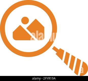 Find images, Search photos icon - Perfect use for print media, web, stock images, commercial use or any kind of design project. Vector illustration. Stock Vector