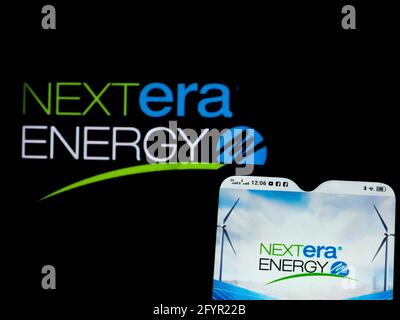 Ukraine. 29th May, 2021. In this photo illustration, a NextEra Energy Inc. logo seen displayed on a smartphone. Credit: Igor Golovniov/SOPA Images/ZUMA Wire/Alamy Live News Stock Photo