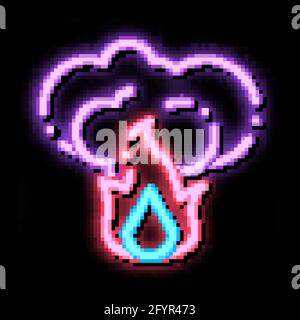 Fire With Smoke Wildfire neon glow icon illustration Stock Vector
