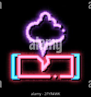 Gaz Pipe Break Pollution neon glow icon illustration Stock Vector