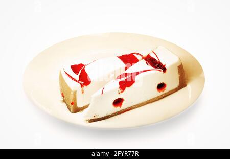 cakes on plate on white Stock Photo