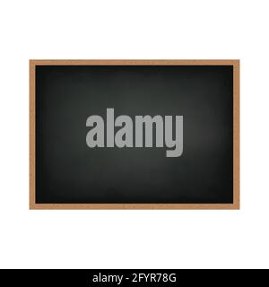 Blackboard with wooden frame, dirty chalkboard. Vector illustration. Stock Vector