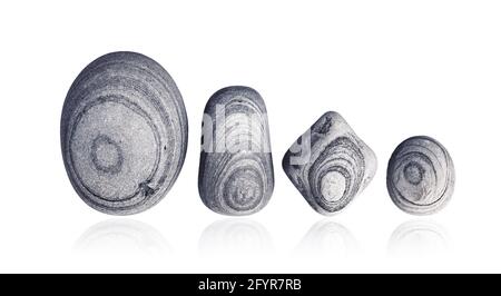 set of isolated  beach pebbles Stock Photo