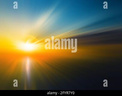 abstract defocused dramatic sea sunset Stock Photo