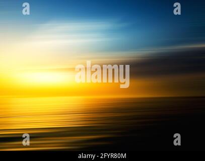 abstract blurry dramatic sea sunset Stock Photo