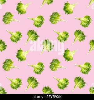 seamless pattern from lettuce green leaves salad. frillice salad ...