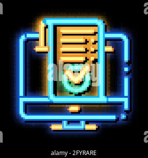Computer Internet Payment neon glow icon illustration Stock Vector