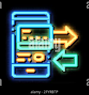 Payment By Mobile Phone neon glow icon illustration Stock Vector