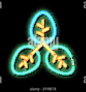 Bush Offshoot Plant Leaves neon glow icon illustration Stock Vector