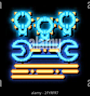 Bug Beetle Coding System neon glow icon illustration Stock Vector