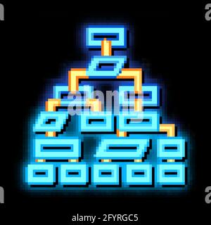 Structure Computer System neon glow icon illustration Stock Vector