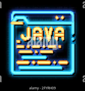 Coding Language Java System neon glow icon illustration Stock Vector