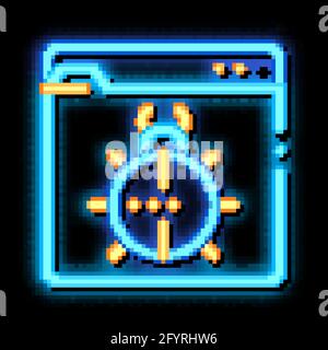 Beetle Bug Code Mistake Or Virus neon glow icon illustration Stock Vector