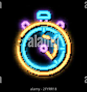 Laundry Service Stop Watch neon glow icon illustration Stock Vector