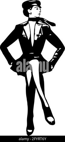 woman stewardess in uniform Vector illustration Stock Vector