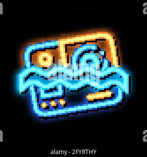 Waterproof Material Camera neon glow icon illustration Stock Vector