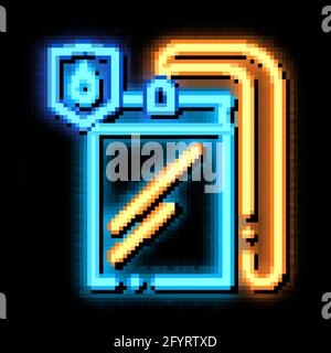 Waterproof Material Thing Cover neon glow icon illustration Stock Vector