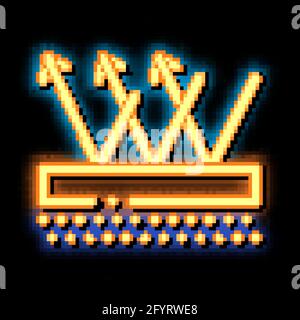 Waterproof Material Floor neon glow icon illustration Stock Vector