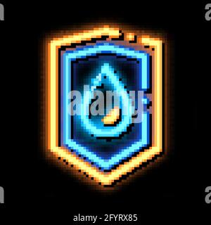 Waterproof Material Guard neon glow icon illustration Stock Vector
