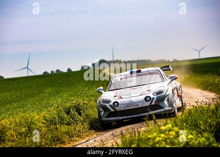 44 Hernandez Nicolas, Audebaud Jerémy, Team FJ, Alpine A110, action during the Rallye du Touquet 2021, 1st round of the Championnat de France des Rallyes 2021, from May 27 to 29 in Le Touquet, France - Photo Damien Saulnier / DPPI Stock Photo