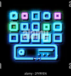 Networking Artificial Big Data Center neon glow icon illustration Stock Vector