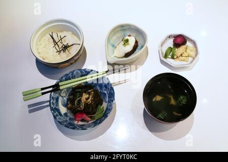 Traditional Japanese kaiseki dinner Stock Photo