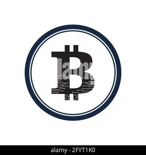 illustration Bitcoin crypto currency logo design Stock Vector