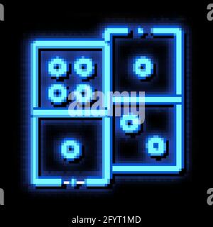 Interactive Kids Game Dominoes neon glow icon illustration Stock Vector
