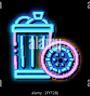Infection Bacteria Germ In Trash neon glow icon illustration Stock Vector