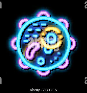 Microscopic Round Bacterium neon glow icon illustration Stock Vector