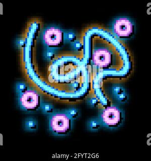 Microscopic Bacterium Organism neon glow icon illustration Stock Vector