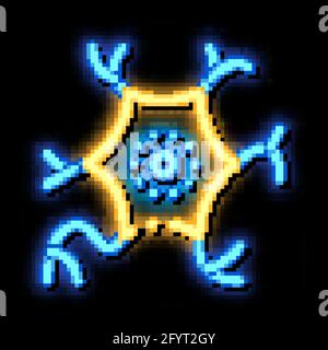 Microscopic Virus Bacterium neon glow icon illustration Stock Vector