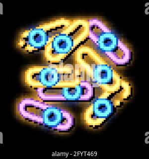 Microscopic Bacterium Sticks neon glow icon illustration Stock Vector