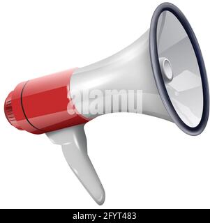 Vector 3d realistic loudspeaker. Isolated on white background. Stock Vector
