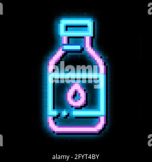 Healthy Water In Plastic Bottle neon glow icon illustration Stock Vector