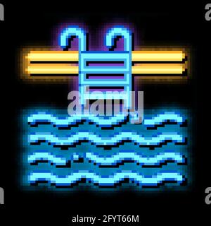 Water Swimming Pool neon glow icon illustration Stock Vector