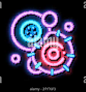 Cancerous Stem Cell Pathogen Element neon glow icon illustration Stock Vector